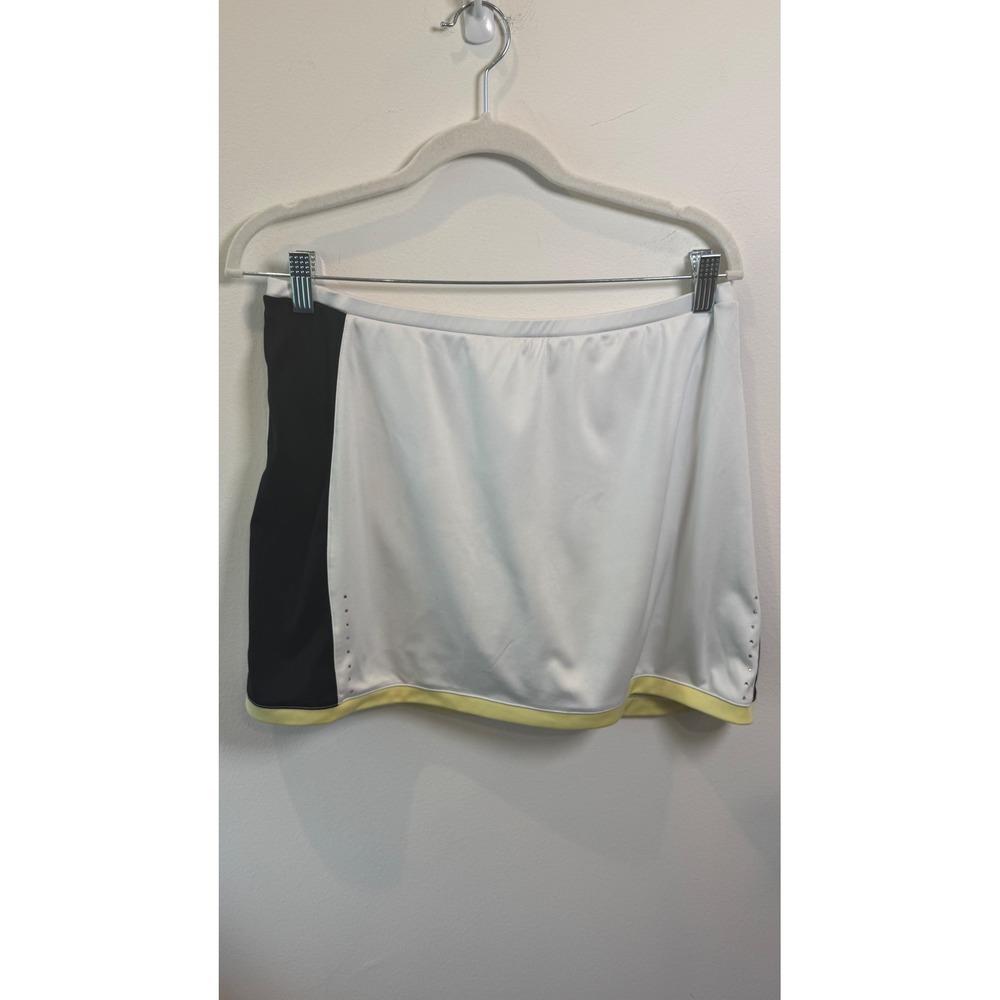 IZOD PerformX Cool FX Women White Navy Yellow Tennis Skort Studded Size M